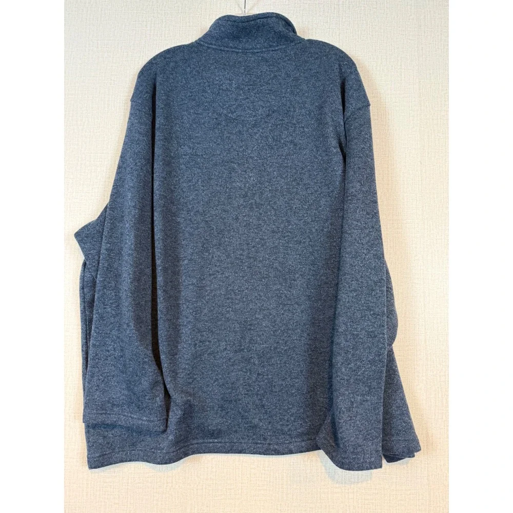 IZOD Mens 3XL Navy Blue Heather Quarter Zip Pullover Fleece Sweater Mock Neck